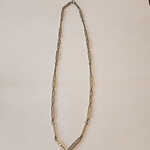 Vintage Designer Signed JL Judith Leiber Silver Tone Letter Necklace RUTH